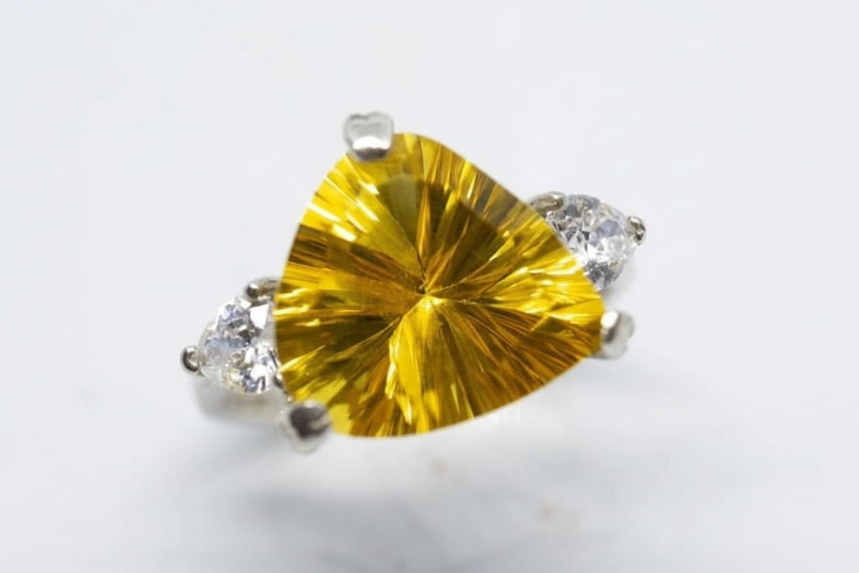 Sole di Citrino - Solitario 5.49 ct Argento 925 | Pezzo Unico