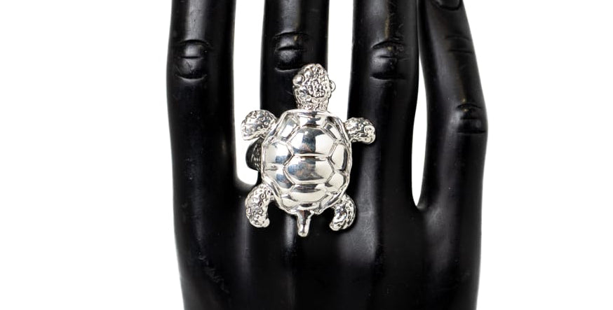 ✨ Anello Tartaruga d'Argento - Argento 925 Rodiato | Pezzo Unico 💎
