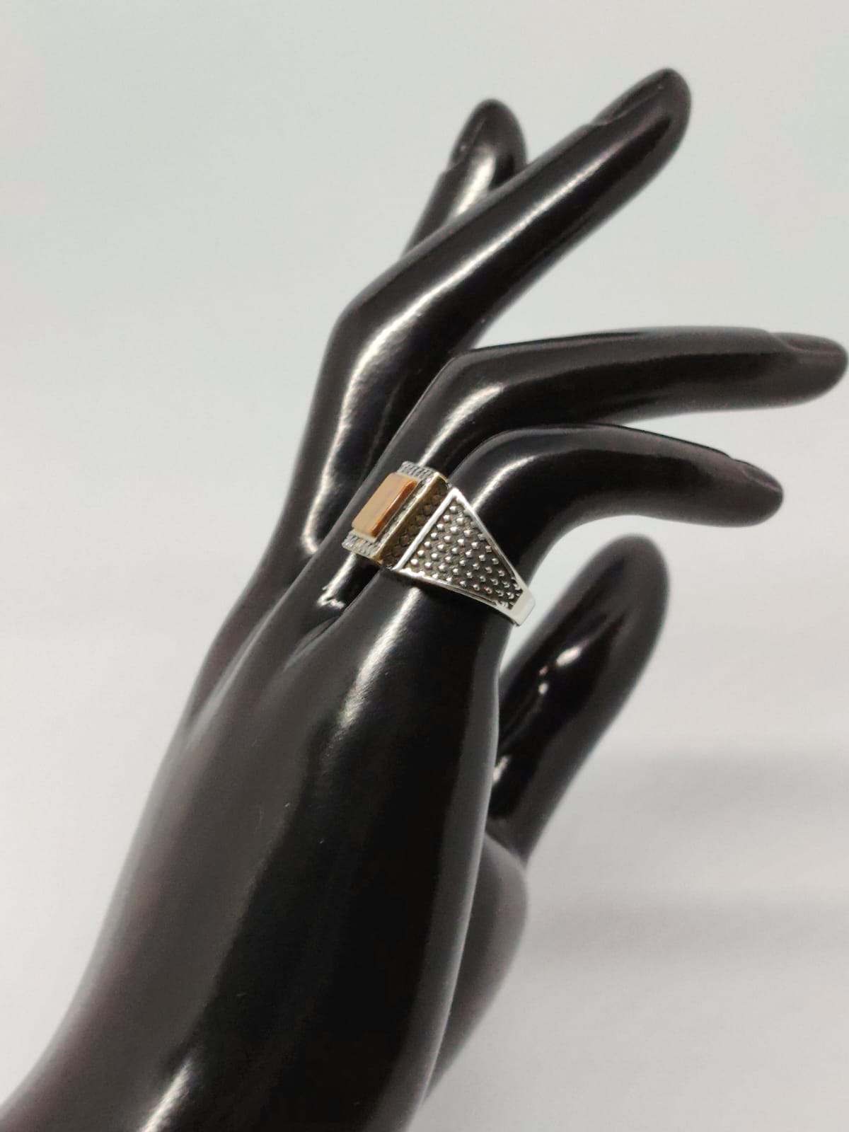 Occhio di Tigre - Anello Uomo Argento 925 Inciso | Pezzo Unico