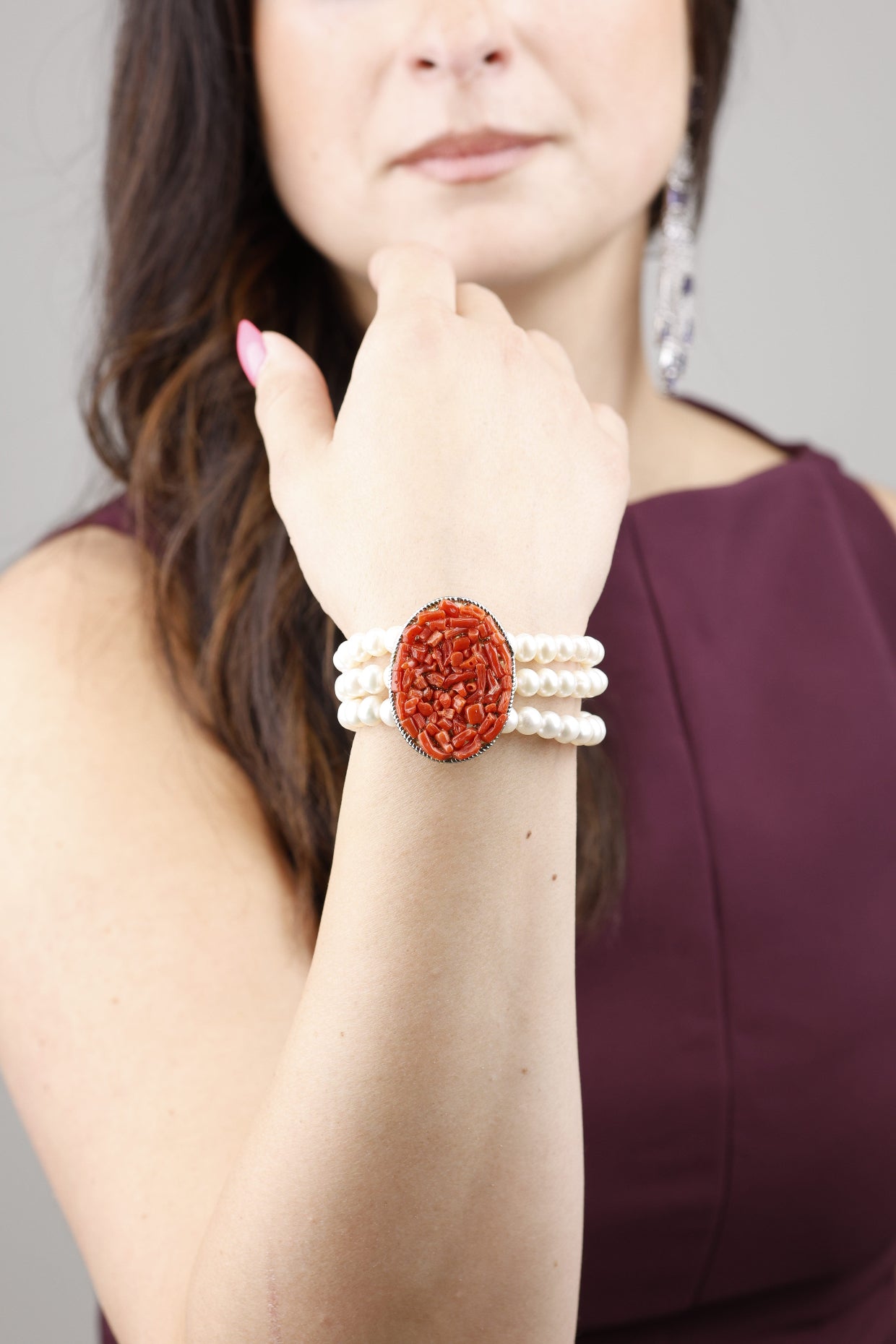 ✨ Bracciale “Cuore di Mare” – Corallo Mediterraneo e Perle Naturali. Pezzo unico.  Firmata Lory💎