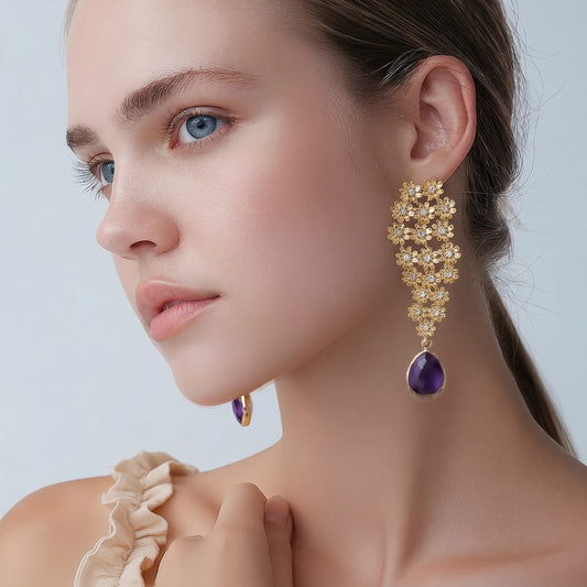 Gocce d'Ametista - Orecchini Bijoux Filigrana | Pezzo Unico