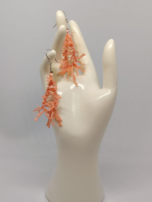 ✨ Orecchini “Cuore di Corallo Rosa. Pezzo Unico. Firmata Lory💎