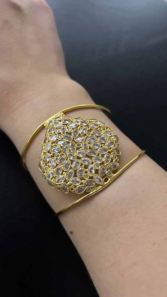 Bracciale Schiava con Centrale in Zirconi Incastonati