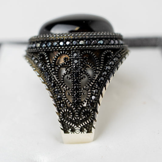 ✨ Anello “Forza Nera” – Onice e Zirconi. Pezzo unico. 💎