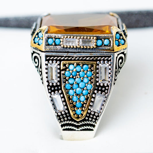 ✨ Anello “Deserto di Luce” – Zultanite, Zirconi e Turchesi. Pezzo unico. 💎