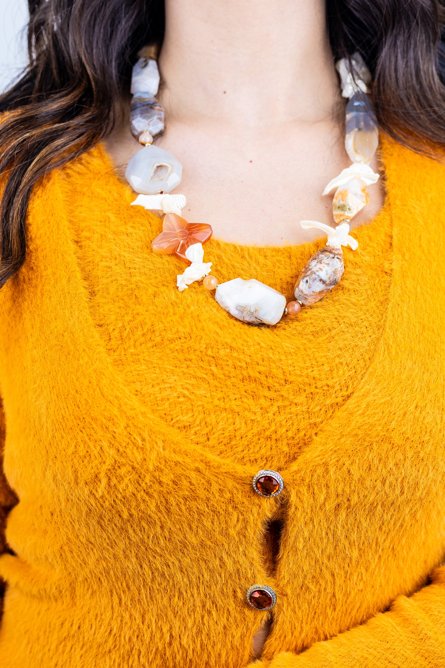 ✨ Collana Calore d'Autunno - Agata, Quarzo Fumé e Corniola | Pezzo Unico Firmato Lory 💎